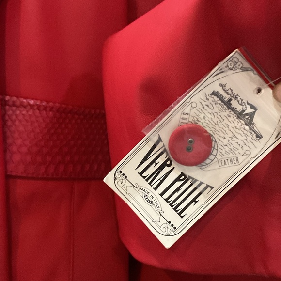 Moda in Pelle Vintage With Original Tags. Sz 42. Made In Italy.  Red Leather Jkt - Picture 5 of 15